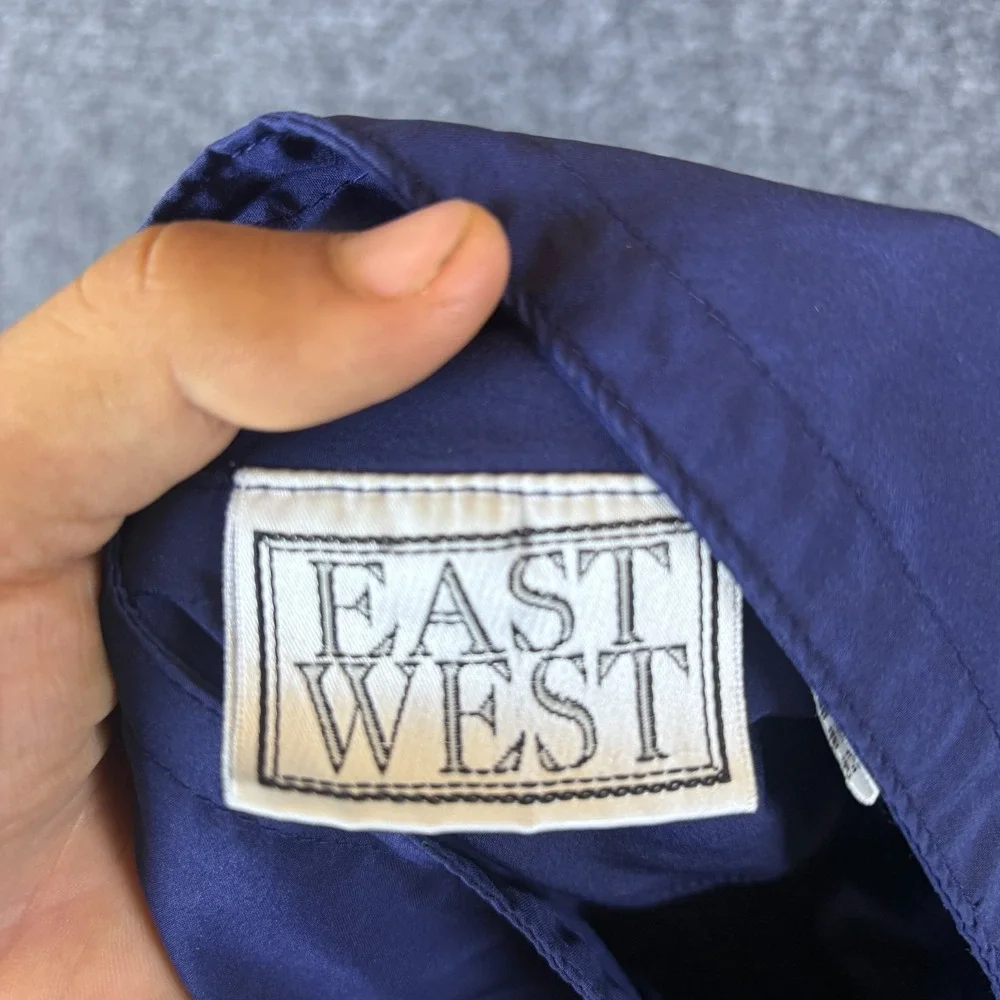 East West Windbreaker Jacket Mens XL Navy Blue Long Sleeve Mock Neck Full Zip